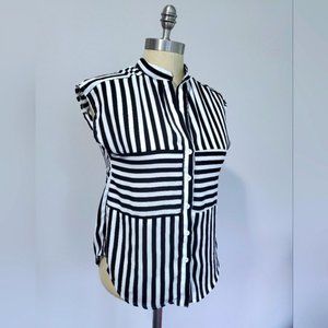 Black and White Striped Blouse